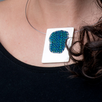 Turquoise smocked pendant 2016.